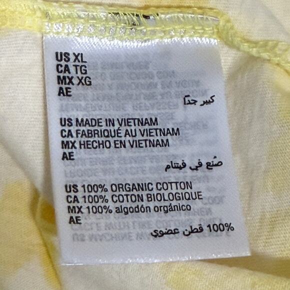 INC Intl Concept Earth Organic Cotton Cold Shoulder Tshirt Jungle Riff Yellow XL - Picture 7 of 8